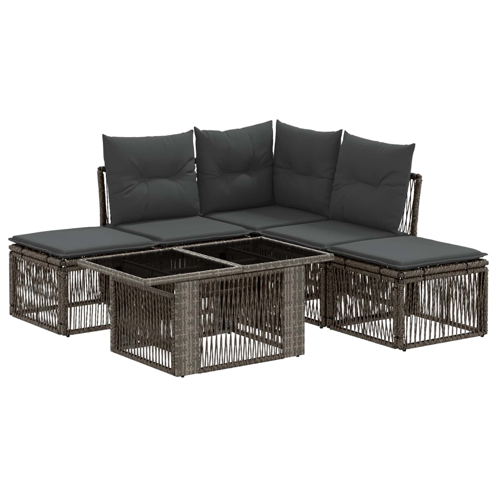 vidaXL Gartensofa-set 6 stk. Grau Poly-Rattan – Bild 2