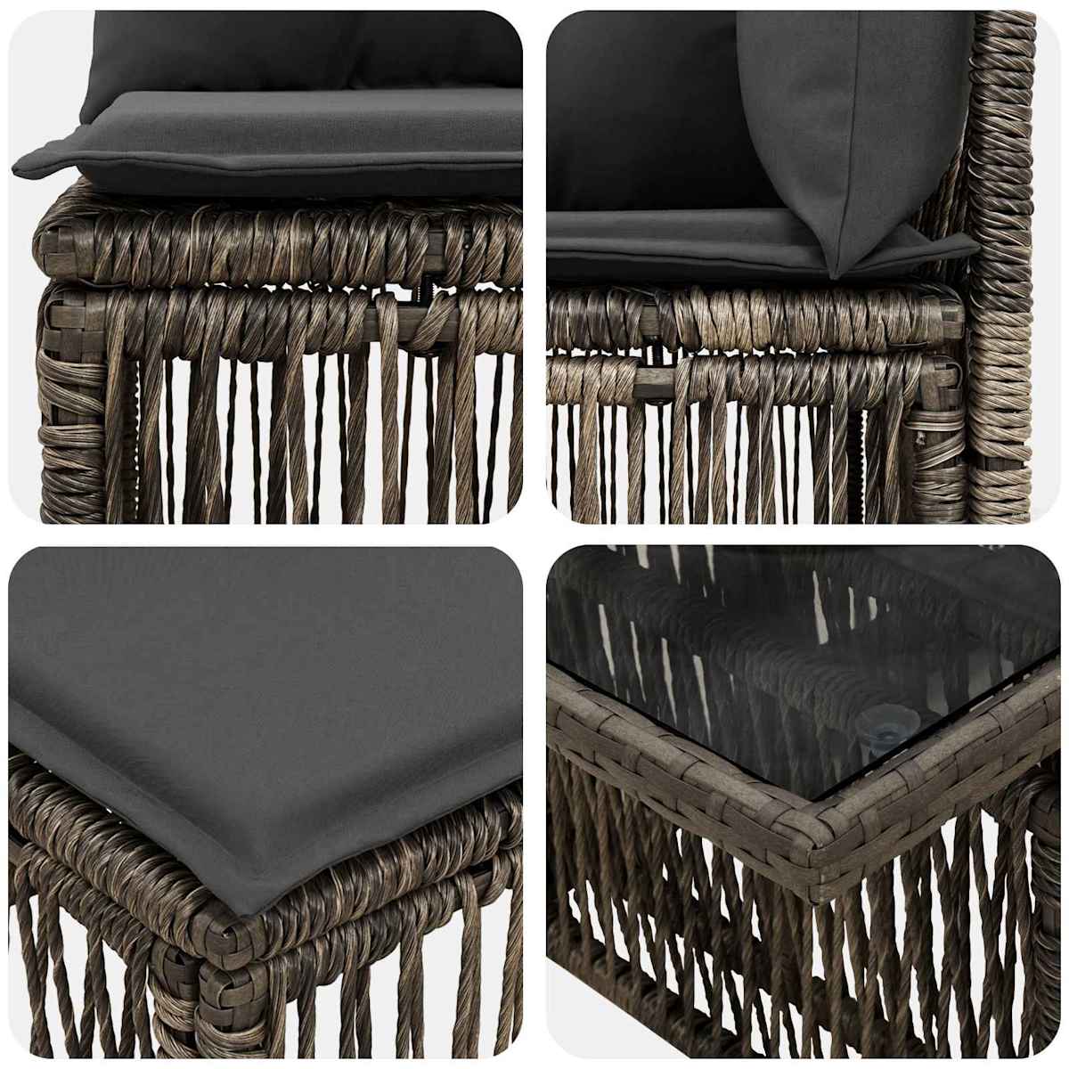 Havesofa Sæt 10 stk. polyrattan - Billede 8