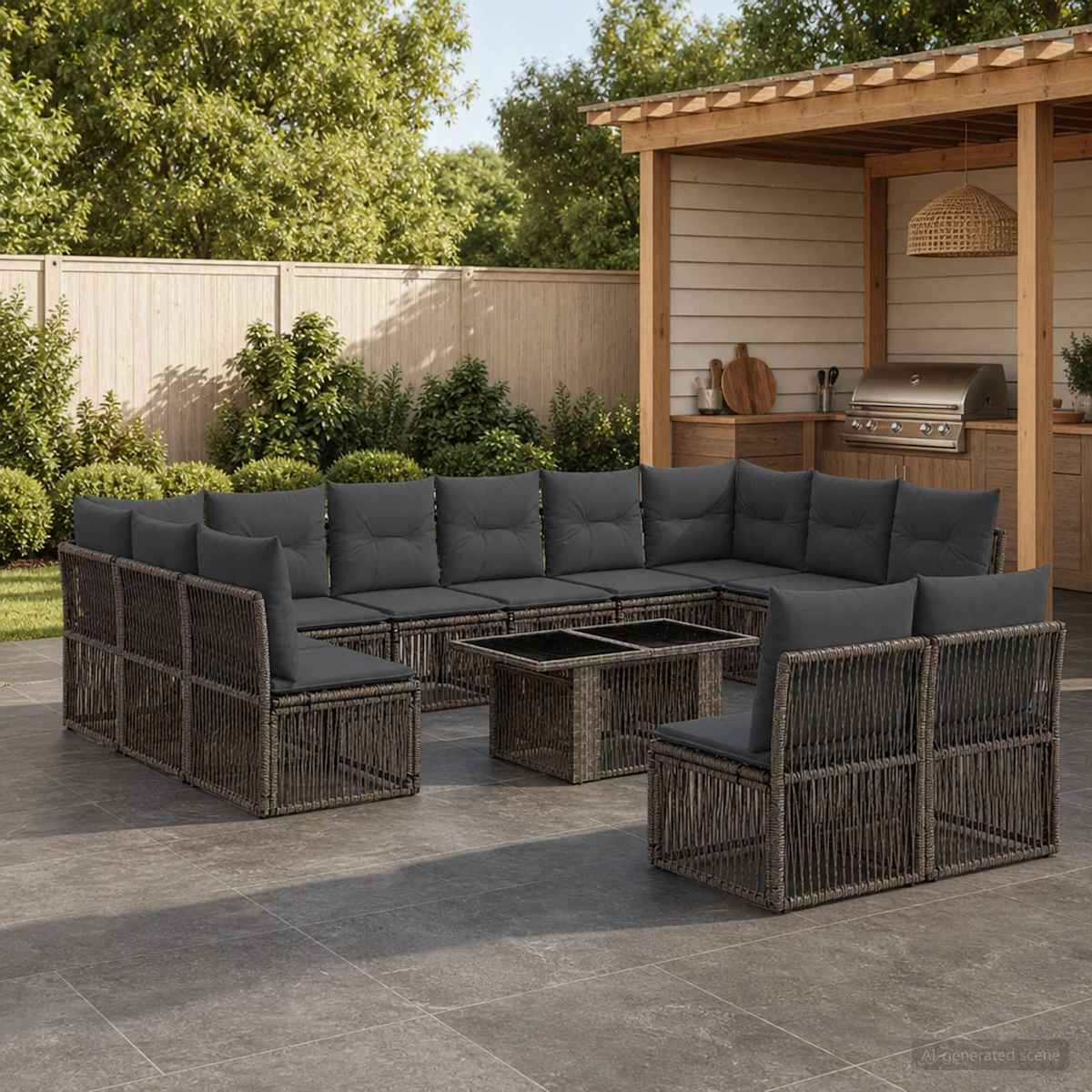 Havesofa Sæt 13 stk. polyrattan