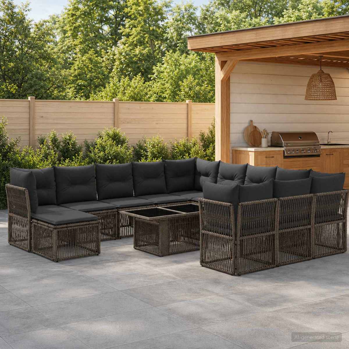 Havesofa Sæt 13 stk. polyrattan