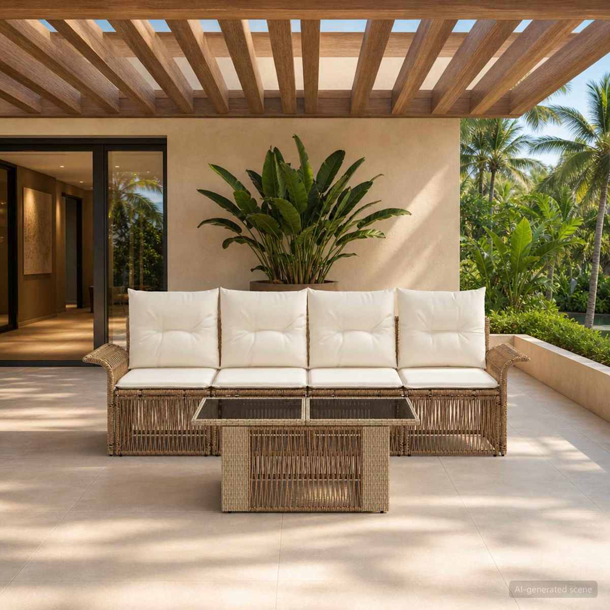 Havesofa Sæt 5 stk. polyrattan