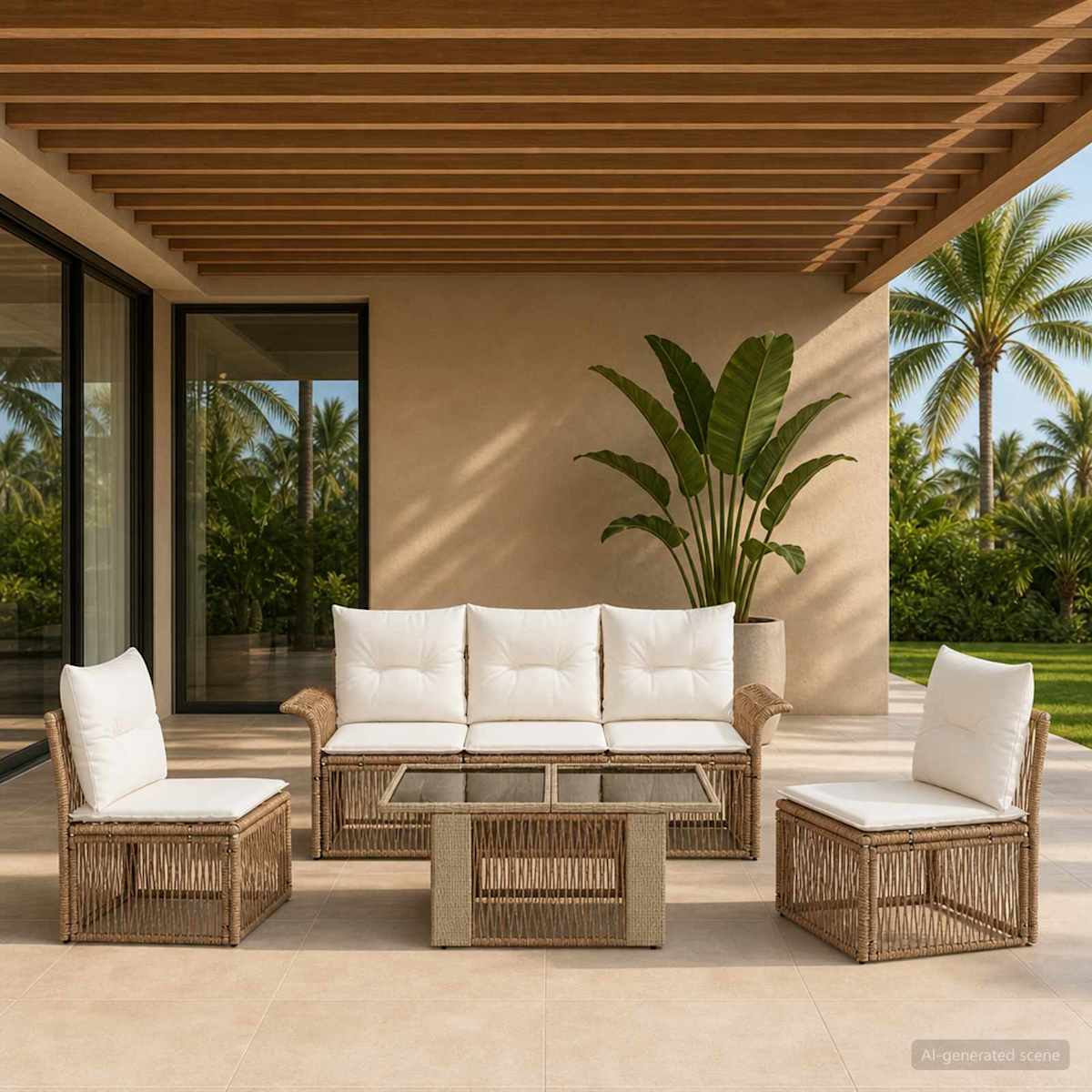 Havesofa Sæt 6 stk. polyrattan