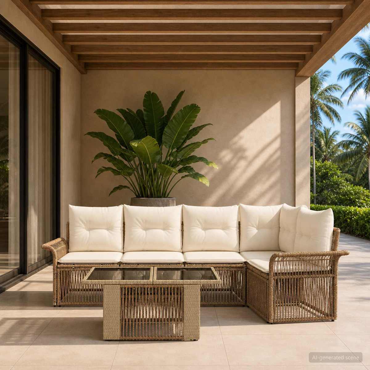 Havesofa Sæt 6 stk. polyrattan