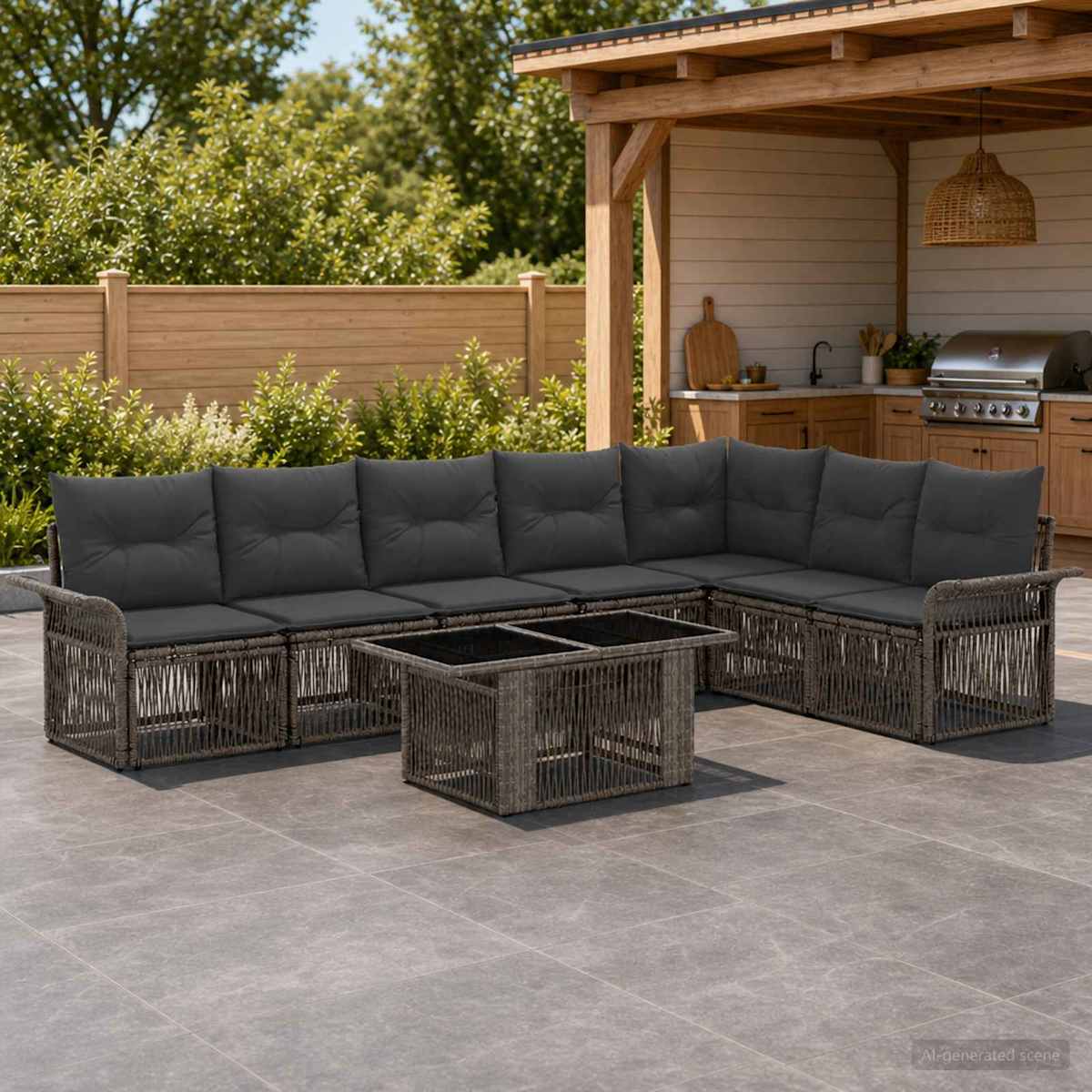 Havesofa Sæt 8 stk. polyrattan