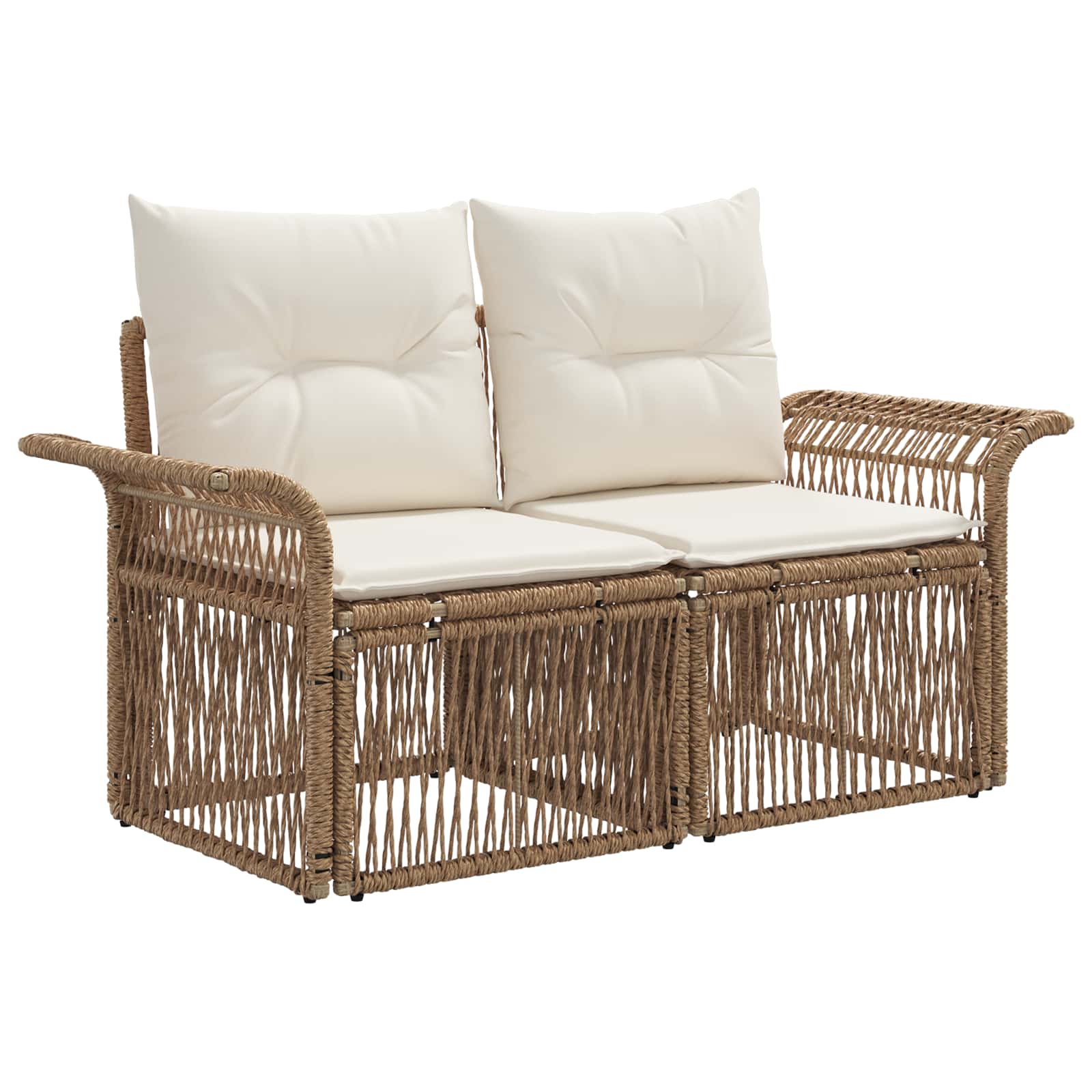 Tuinbankenset 11 st Beige en Crème Wit poly rattan - Afbeelding 5
