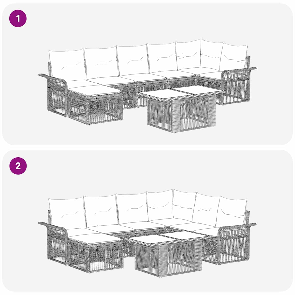 Havesofa Sæt 8 stk. polyrattan - Billede 10