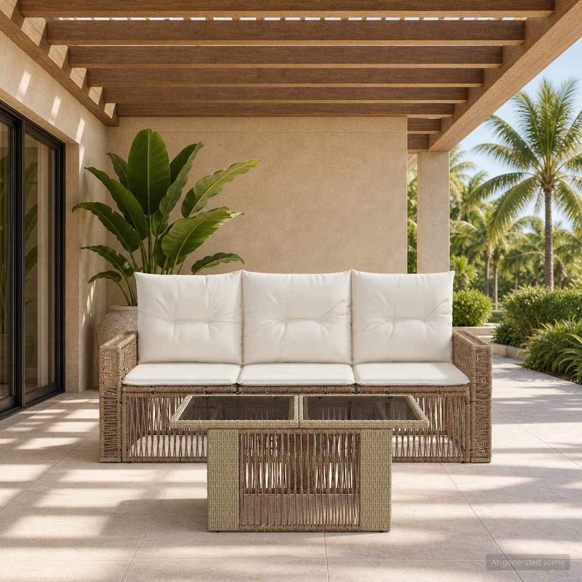 Havesofa Sæt 4 stk. polyrattan