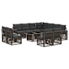 vidaXL Aia Diivanikomplekt 12 tk Hall ja tumehall 100 x 55 x 73 cm