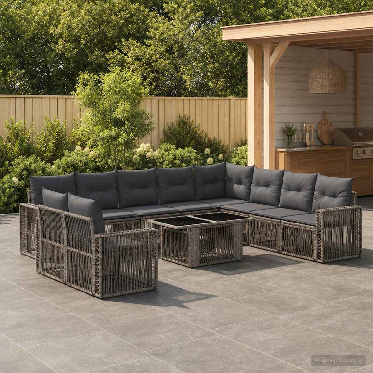 Havesofa Sæt 11 stk. polyrattan