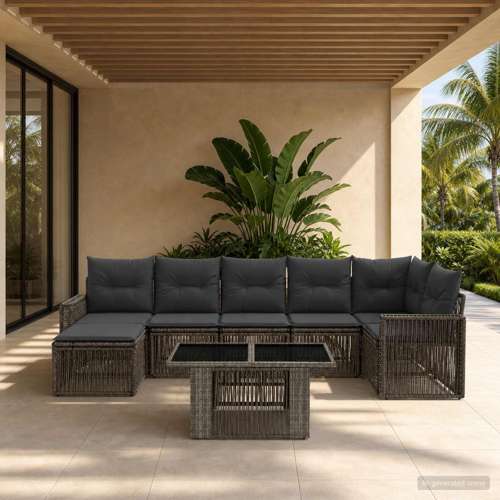 vidaXL Gartensofa-set 8 stk. Grau und Dunkelgrau Poly-Rattan