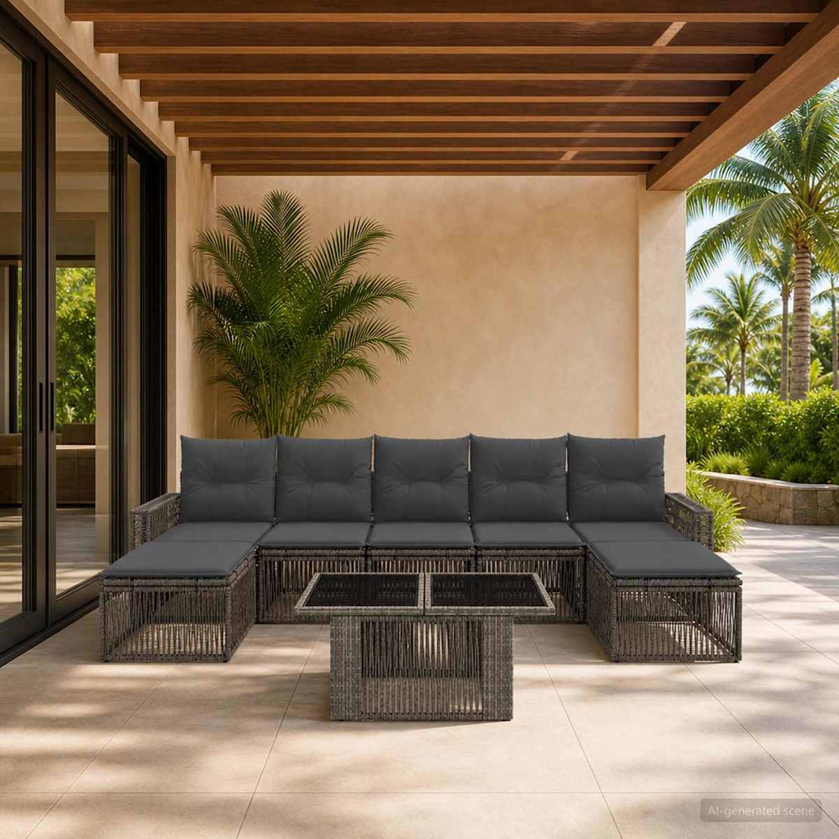 Havesofa Sæt 8 stk. polyrattan
