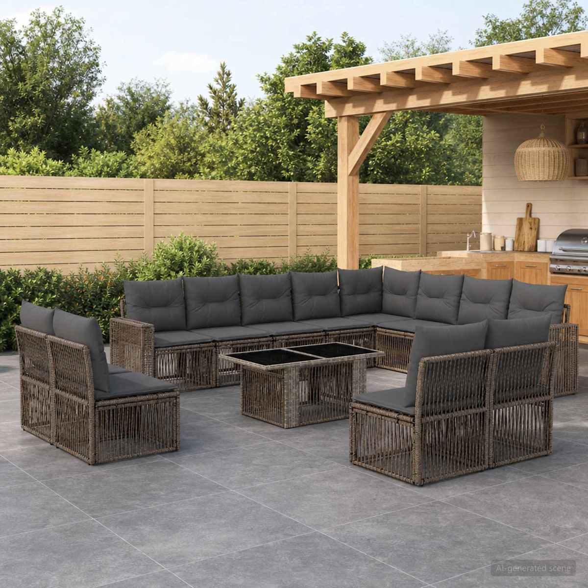 Havesofa Sæt 13 stk. polyrattan