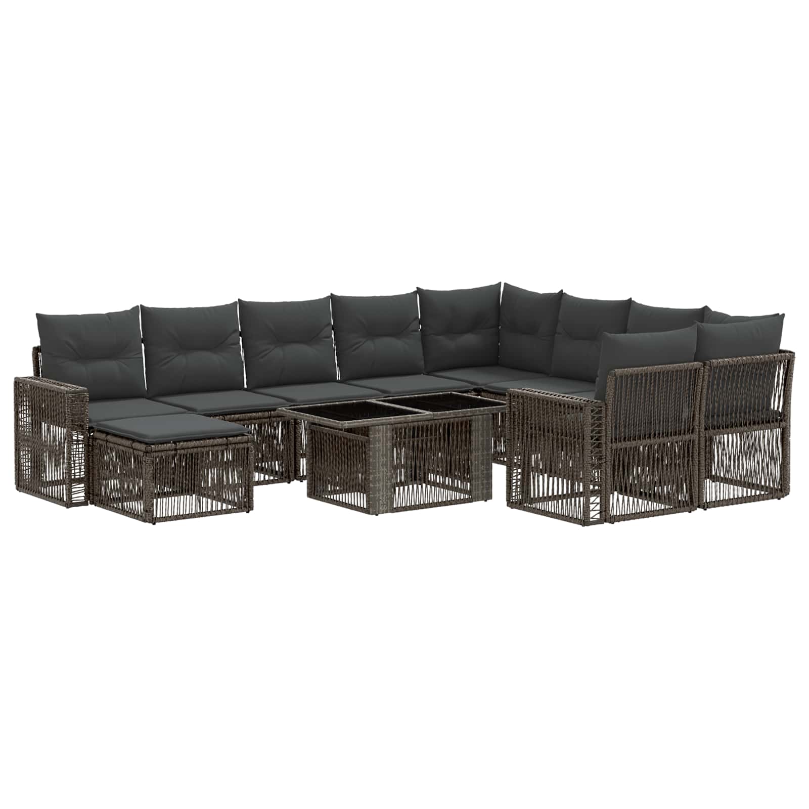 vidaXL Gartensofa-set 11 stk. Grau und Dunkelgrau Poly-Rattan – Bild 2
