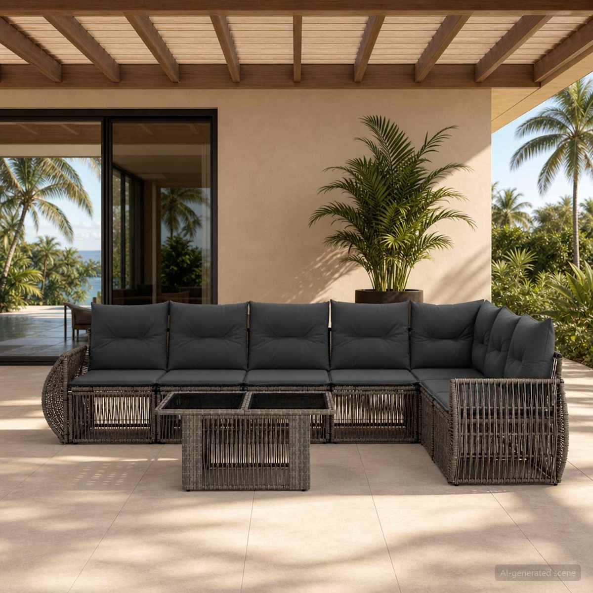 Havesofa Sæt 8 stk. polyrattan