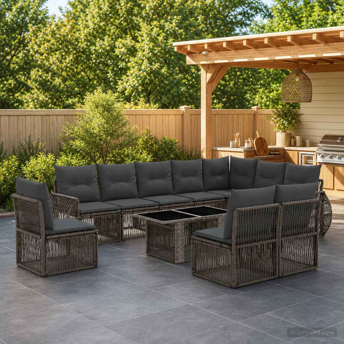 Havesofa Sæt 11 stk. polyrattan