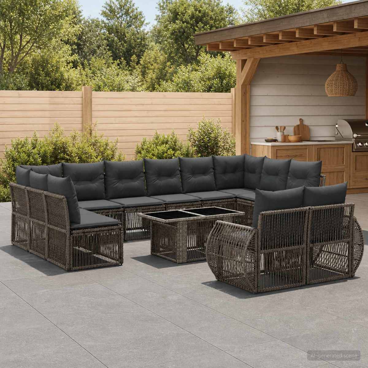 Havesofa Sæt 13 stk. polyrattan