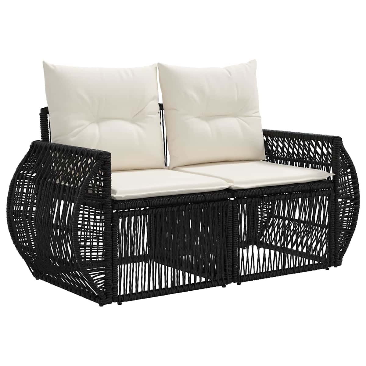 Havesofa Sæt 13 stk. Sort og Cremehvid polyrattan - Billede 4