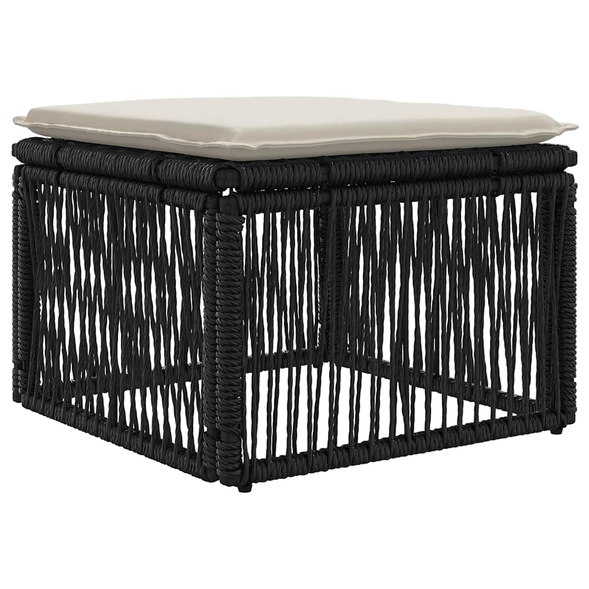 Havesofa Sæt 13 stk. Sort og Cremehvid polyrattan - Billede 6