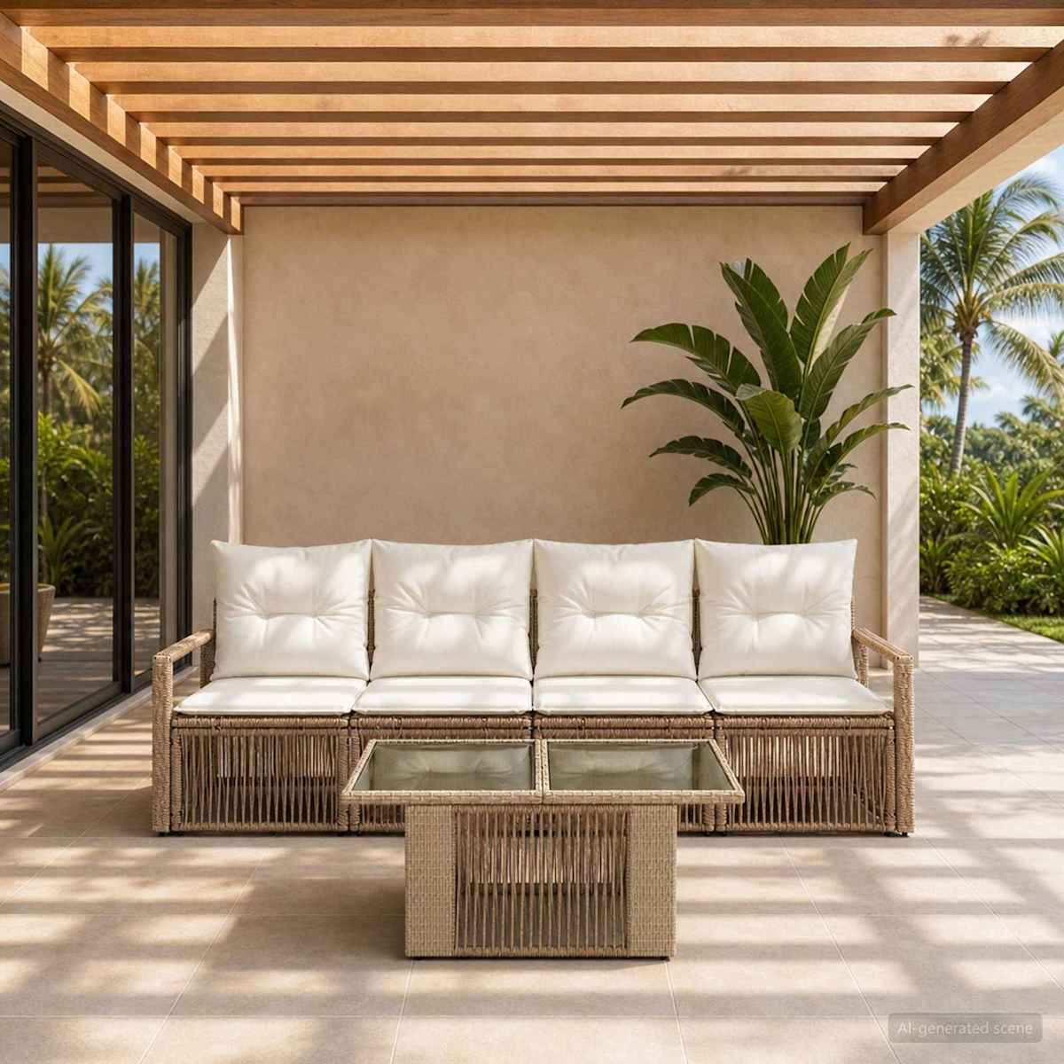 Havesofa Sæt 5 stk. polyrattan