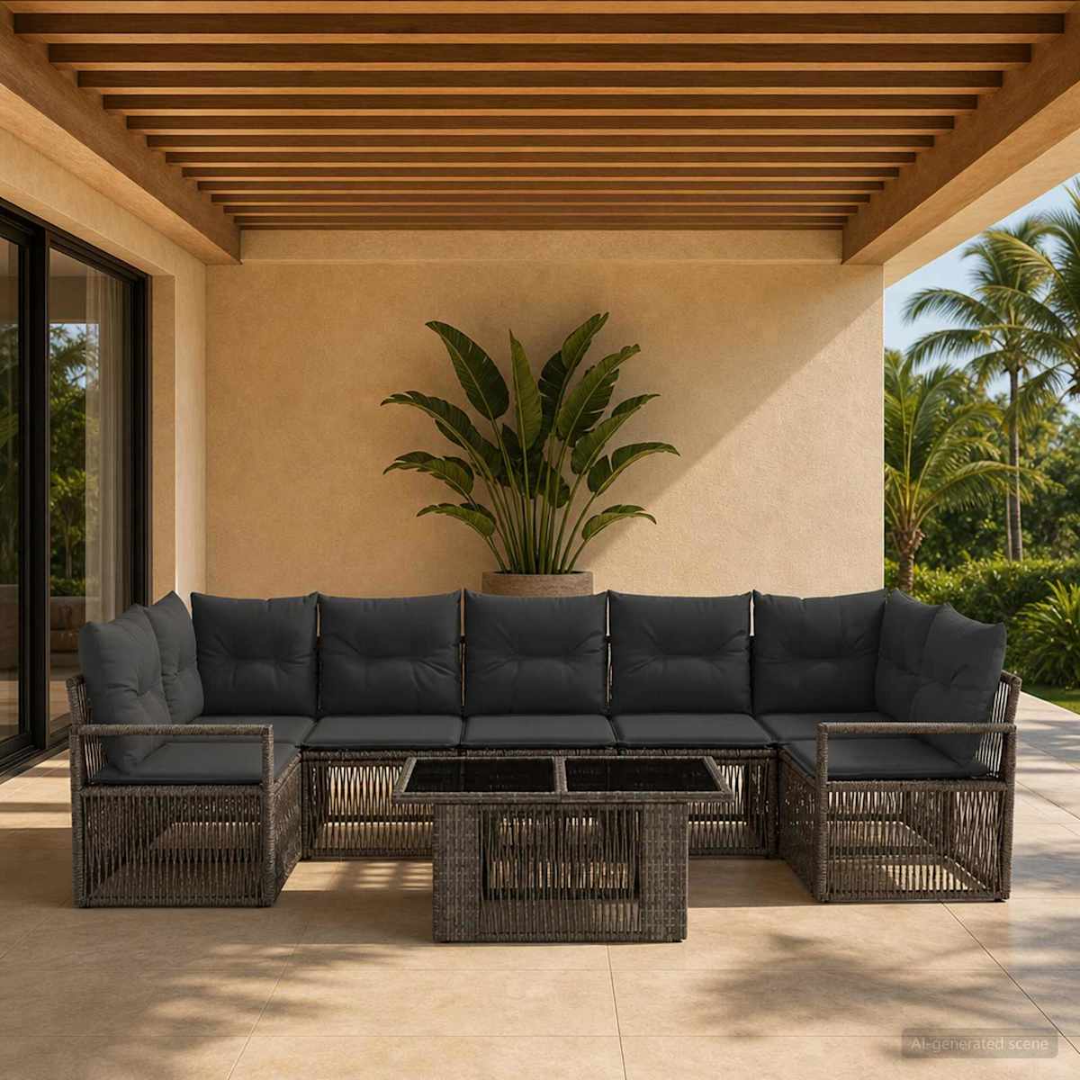 Havesofa Sæt 8 stk. polyrattan