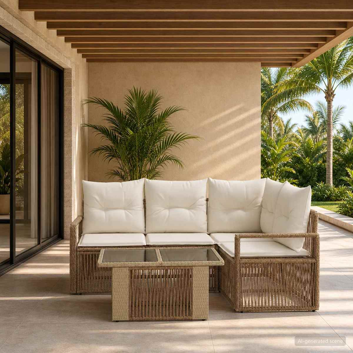 Havesofa Sæt 5 stk. polyrattan