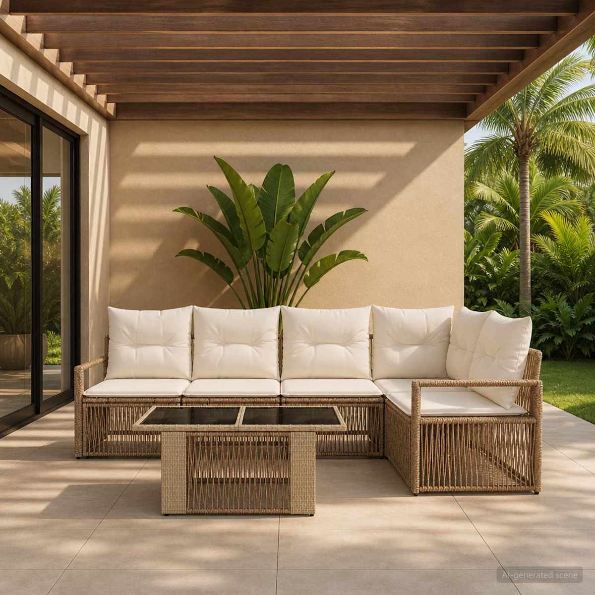 Havesofa Sæt 6 stk. polyrattan