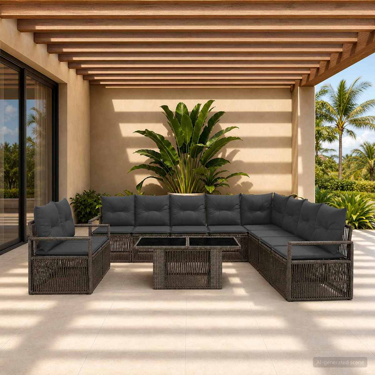 Havesofa Sæt 11 stk. polyrattan