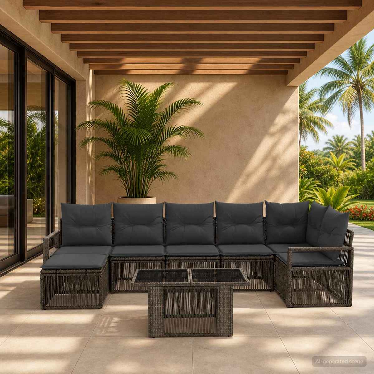 Havesofa Sæt 8 stk. polyrattan