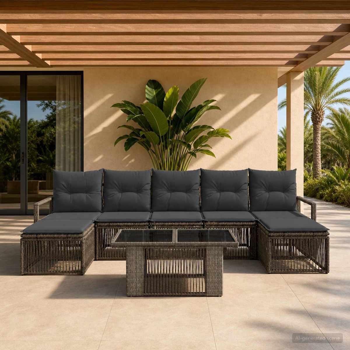 Havesofa Sæt 8 stk. polyrattan