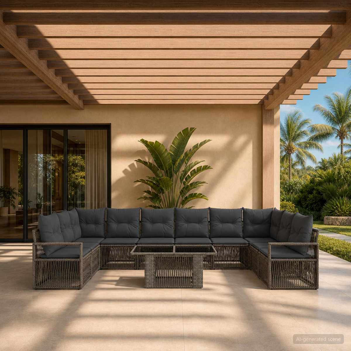 Havesofa Sæt 11 stk. polyrattan