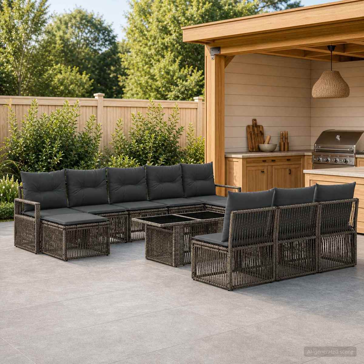 Havesofa Sæt 11 stk. polyrattan
