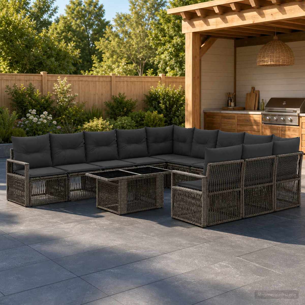 Havesofa Sæt 12 stk. polyrattan