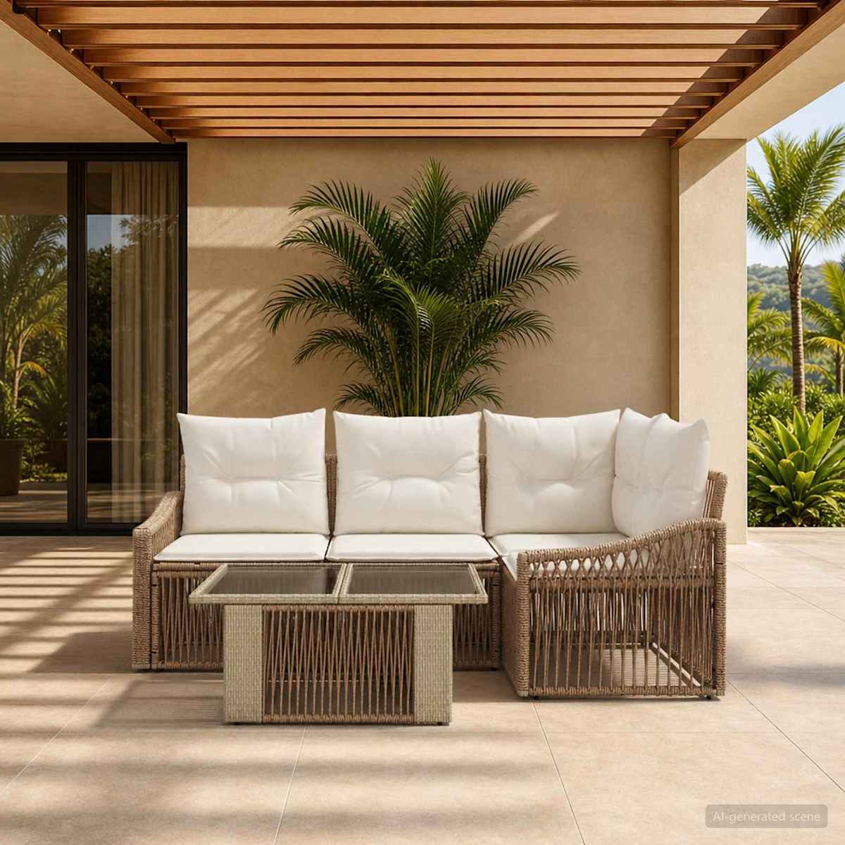 Havesofa Sæt 5 stk. polyrattan
