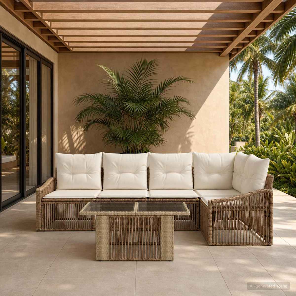 Havesofa Sæt 6 stk. polyrattan