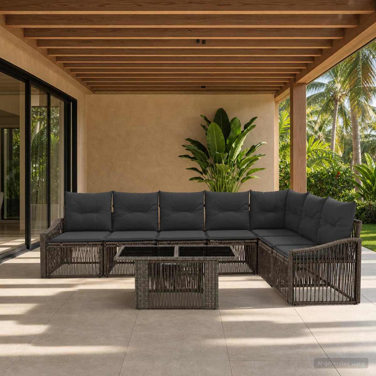 Havesofa Sæt 8 stk. polyrattan