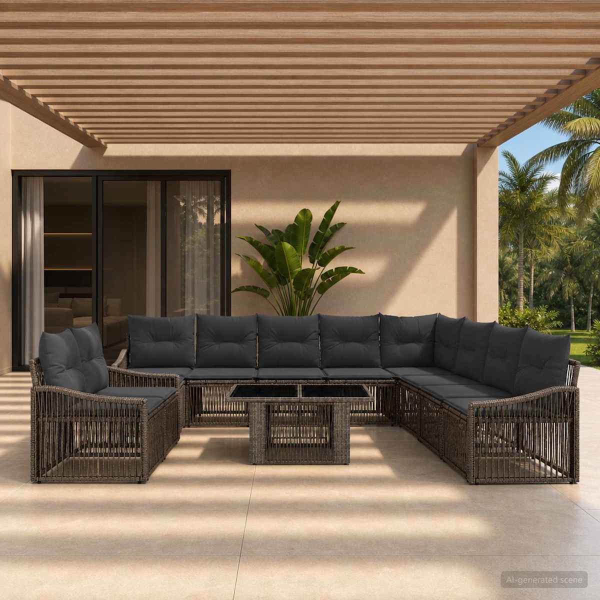 Havesofa Sæt 11 stk. polyrattan