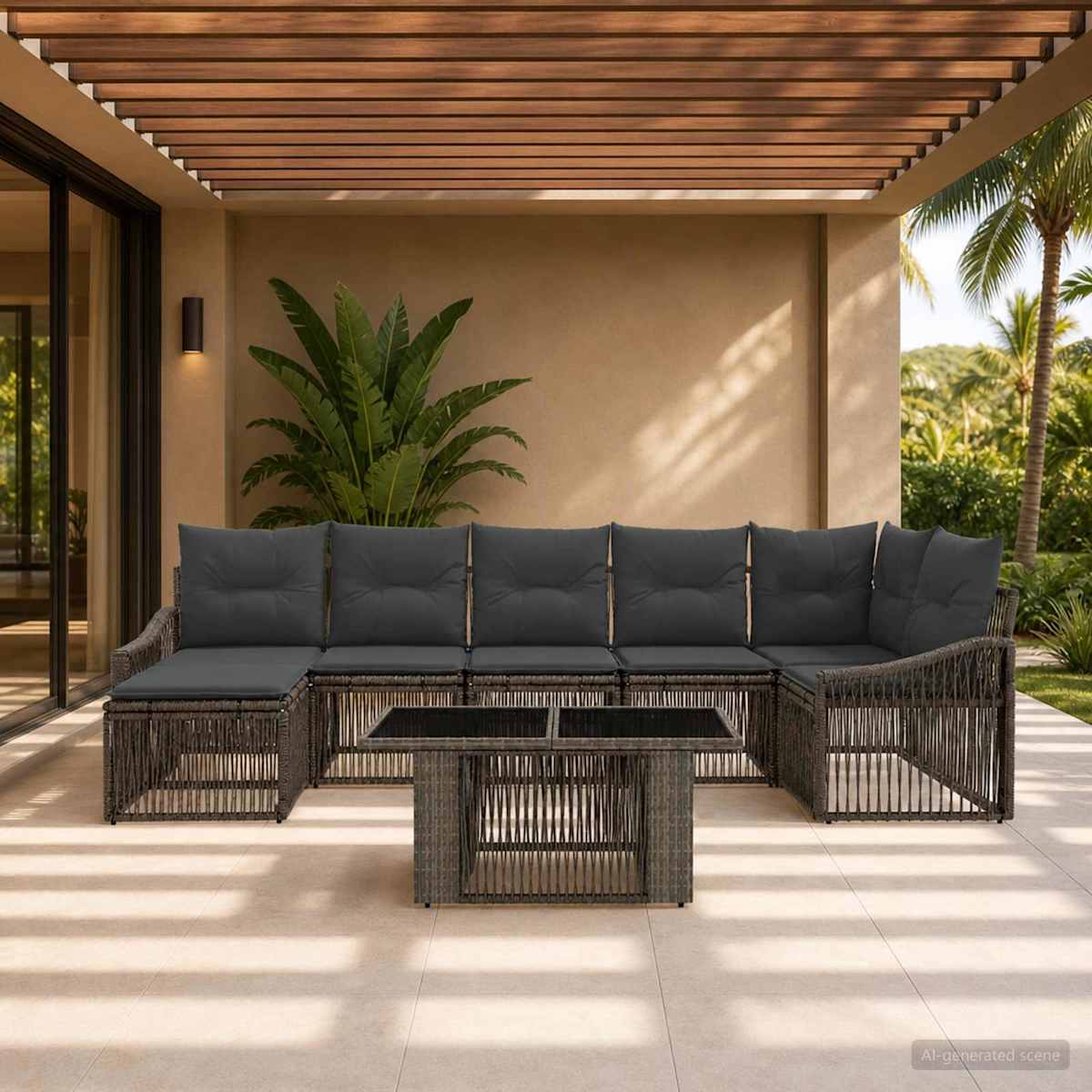 Havesofa Sæt 8 stk. polyrattan