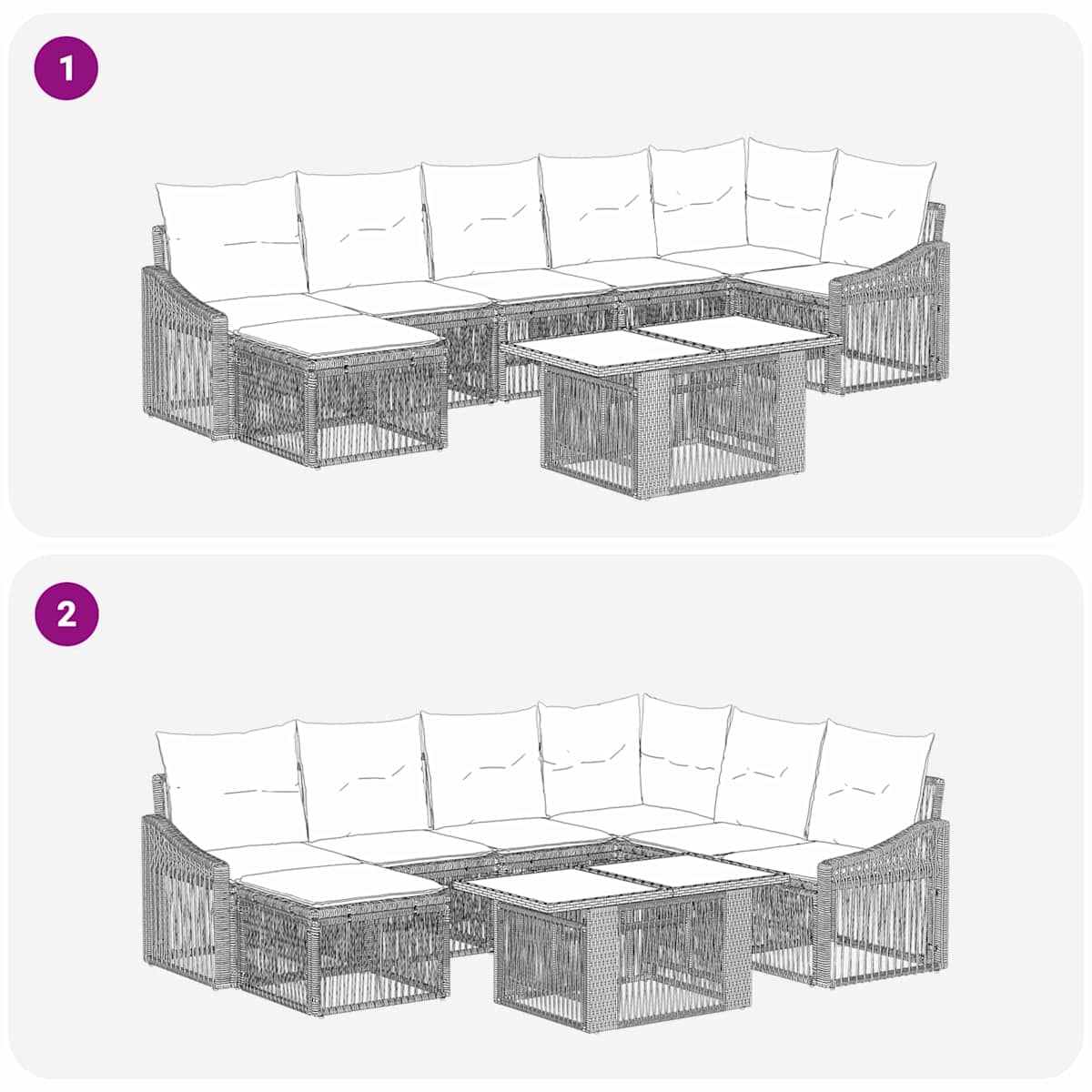 Havesofa Sæt 8 stk. polyrattan - Billede 10