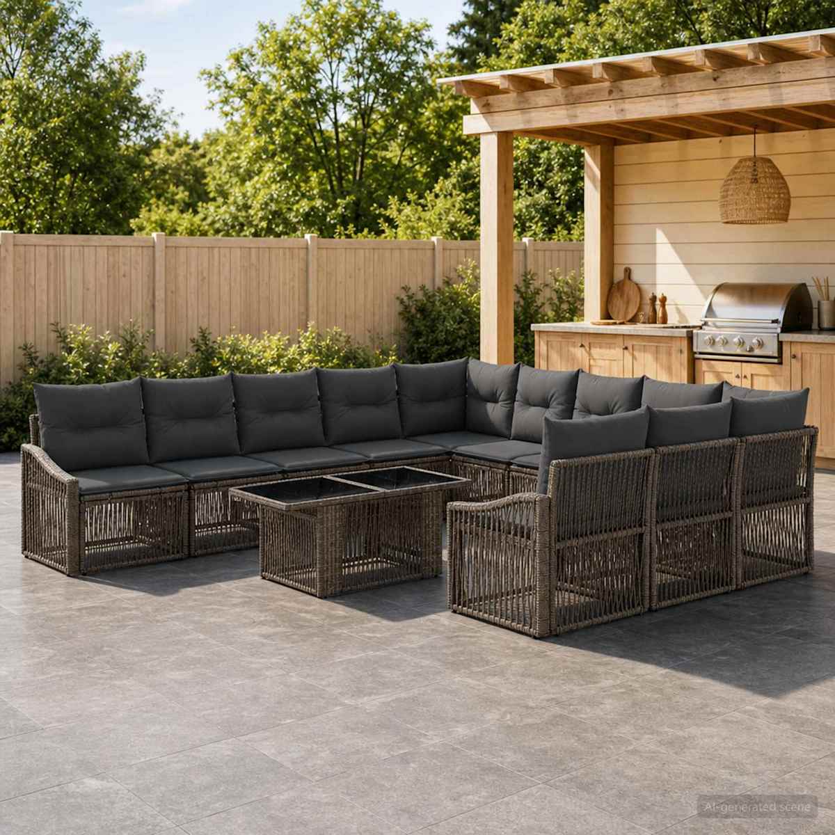 Havesofa Sæt 12 stk. polyrattan