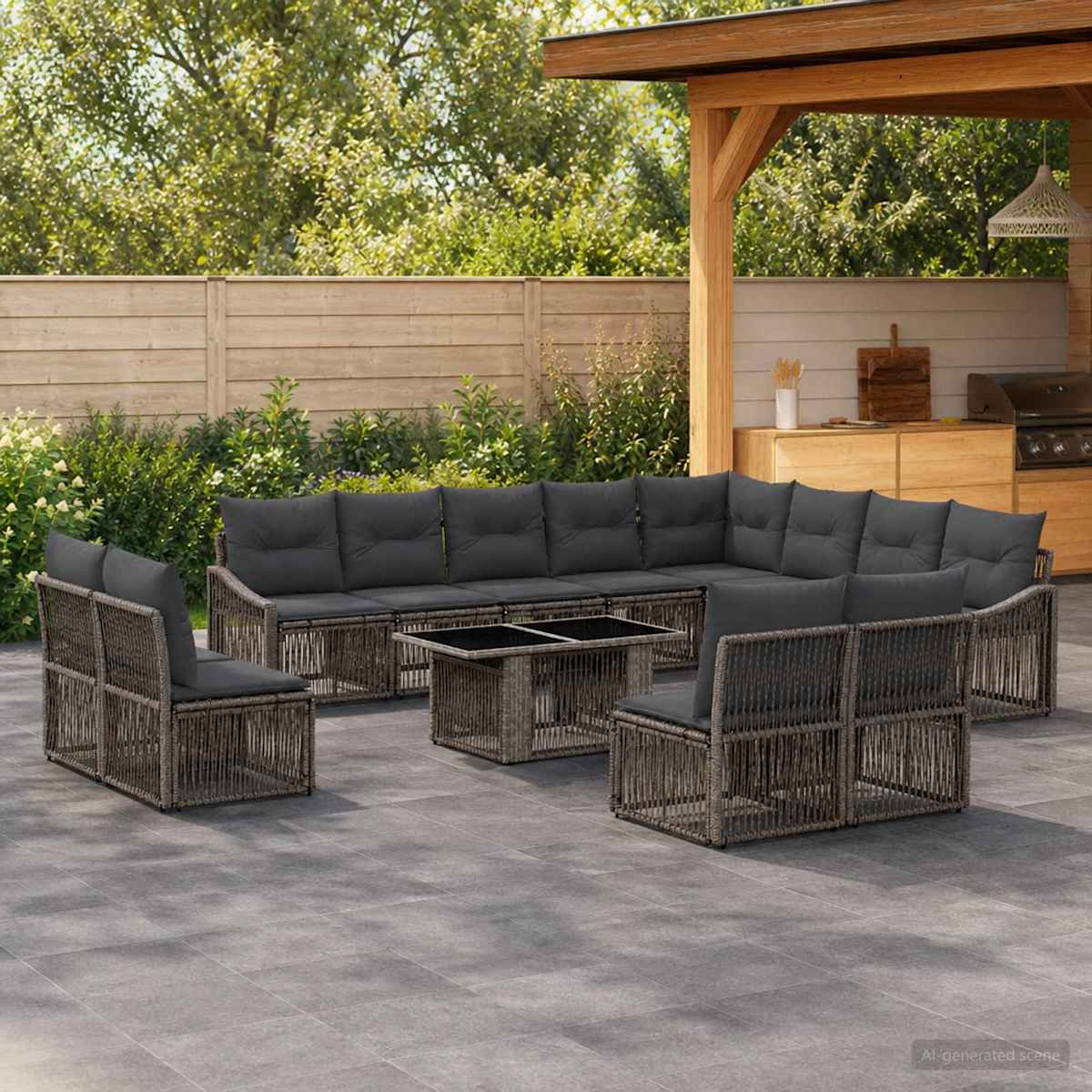 Havesofa Sæt 13 stk. polyrattan