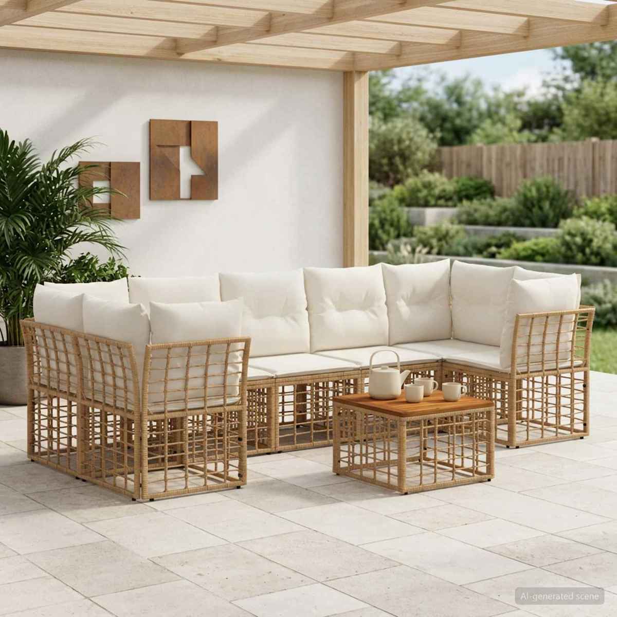 Udendørs sofagruppe 8 stk. polyrattan