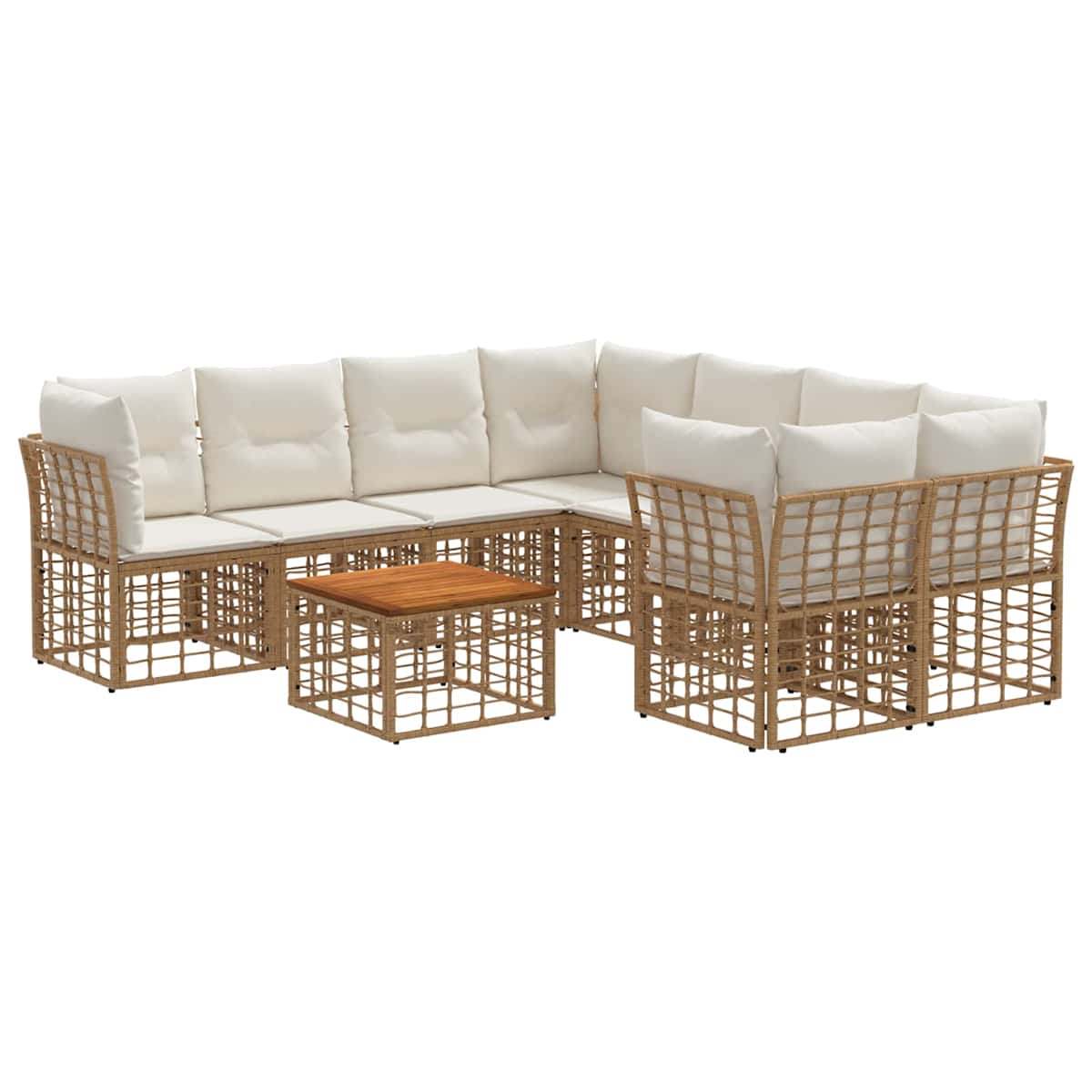 Udendørs sofagruppe 9 stk. polyrattan - Billede 2