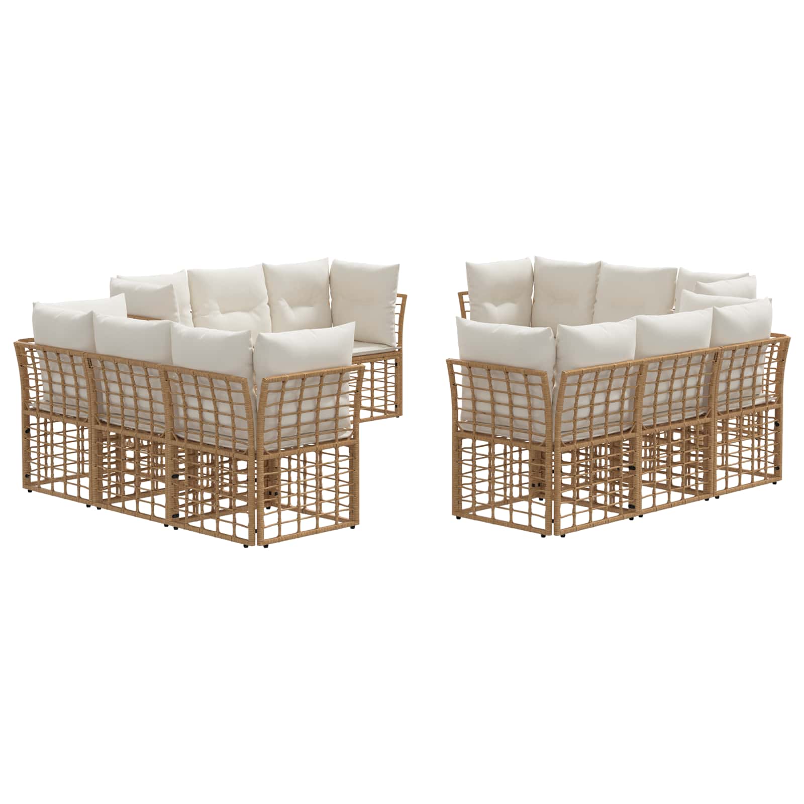 vidaXL Outdoor-Sofagarnitur Natur Polyester