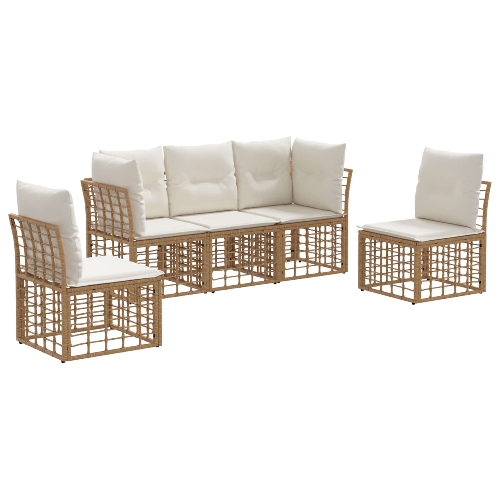 vidaXL Outdoor-Sofagarnitur Natur Polyester