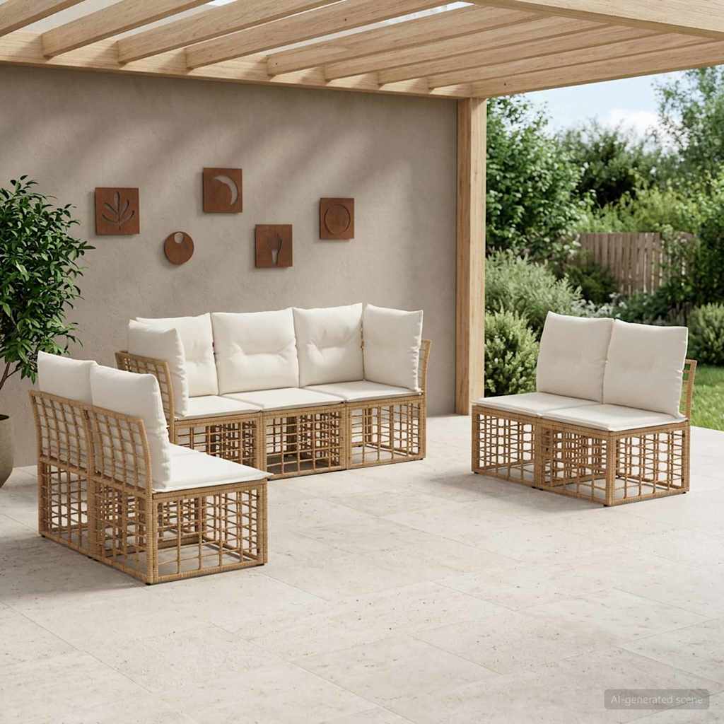 vidaXL Outdoor-Sofagarnitur Natur Polyester