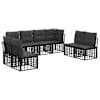 vidaXL V&auml;li diivanikomplekt Must Pol&uuml;ester