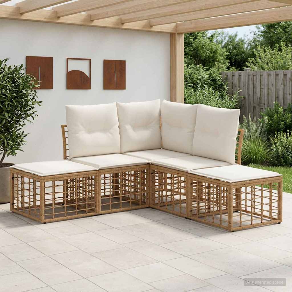 Buiten bankenset Naturel Polyester