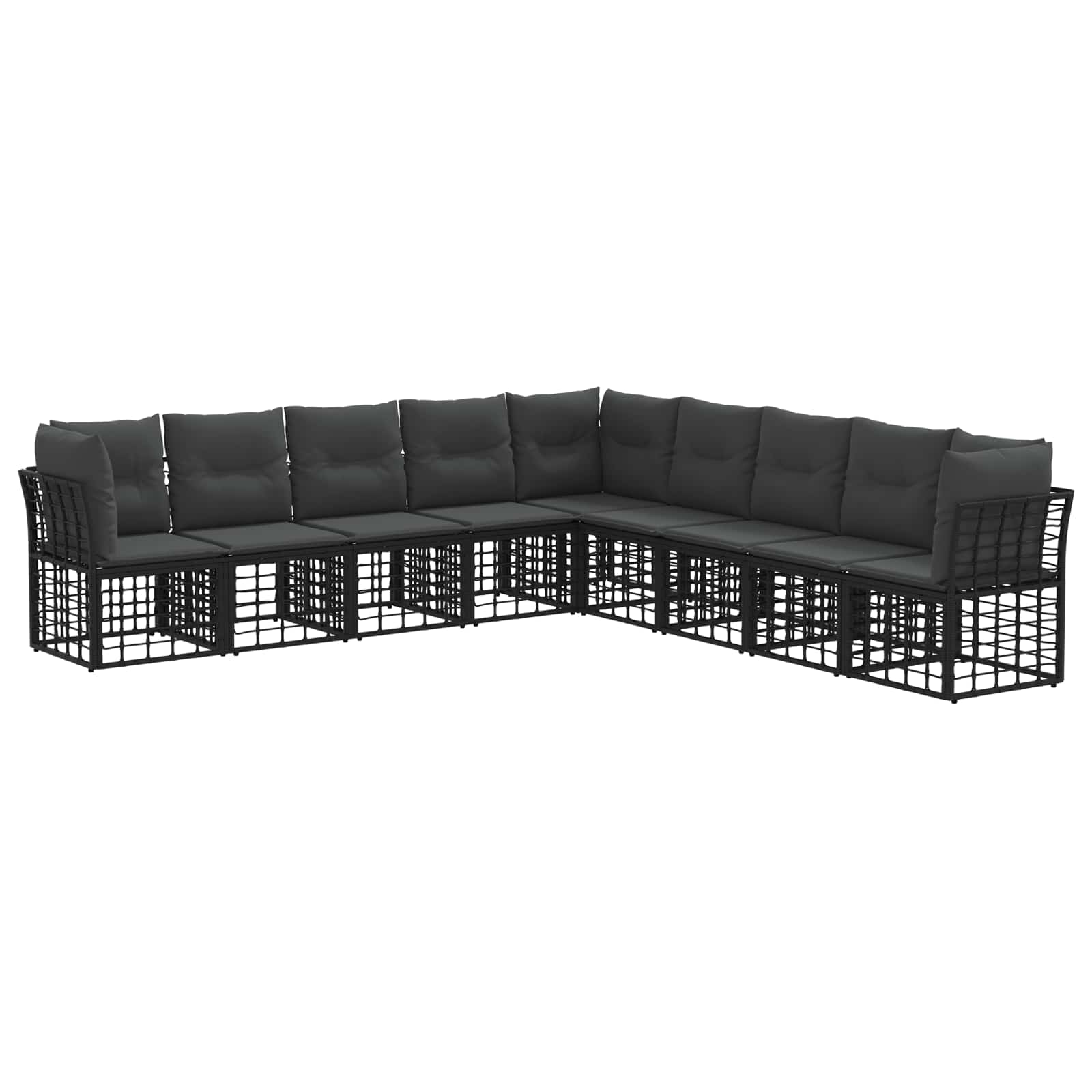 Buiten bankenset Zwart Polyester