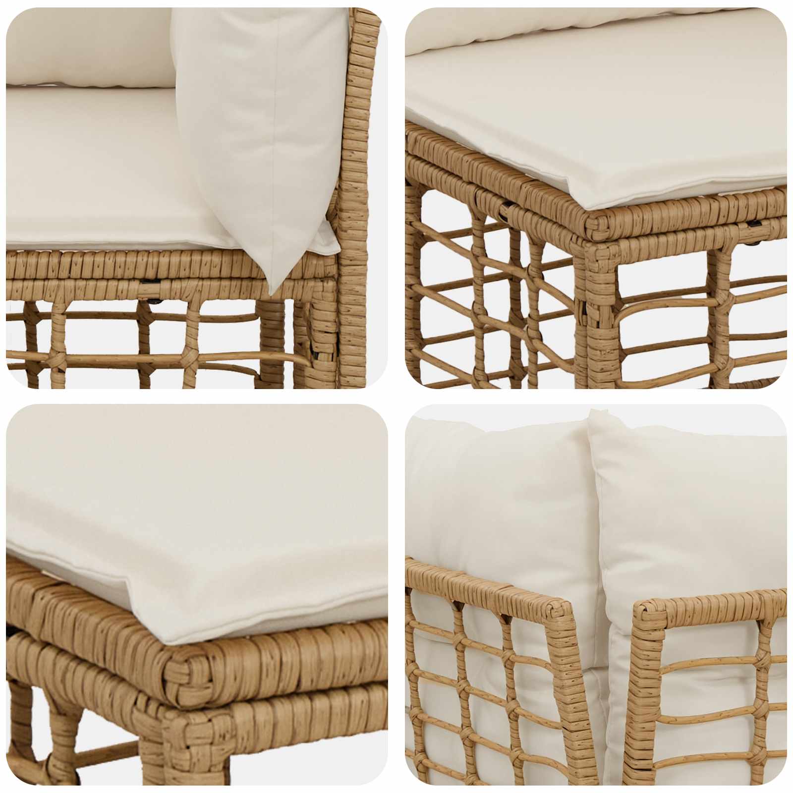 vidaXL Outdoor-Sofagarnitur Natur Polyester – Bild 5