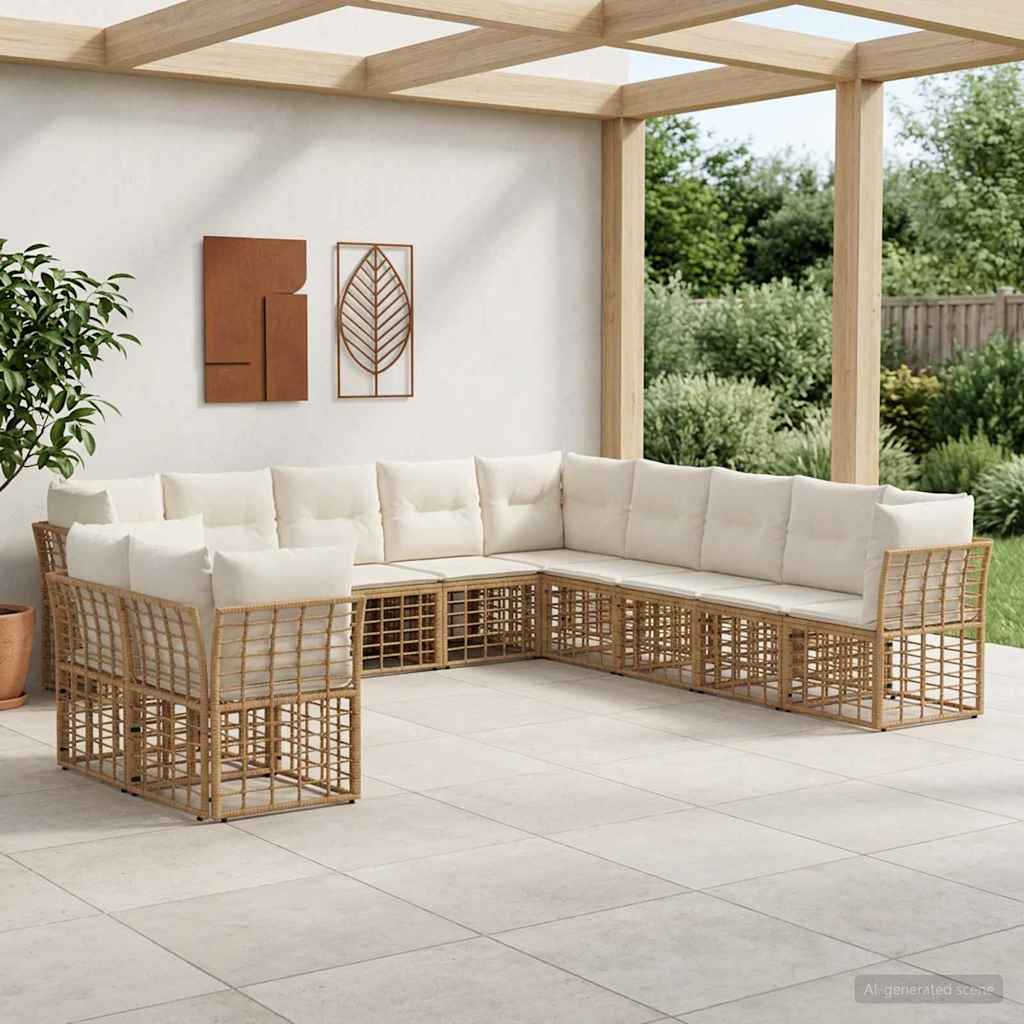Buiten bankenset Naturel Polyester